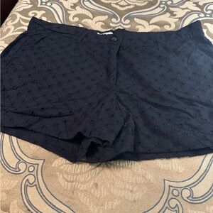 Women's Black Eyelet Shorts